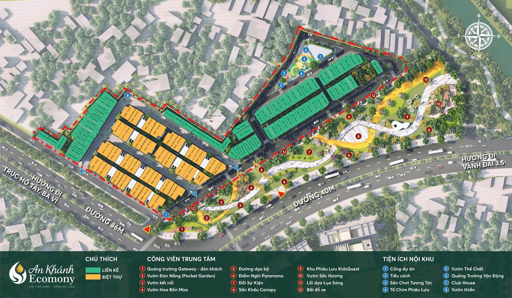 Mặt bằng phân lô dự án An Khánh Ecomony Sơn Đồng