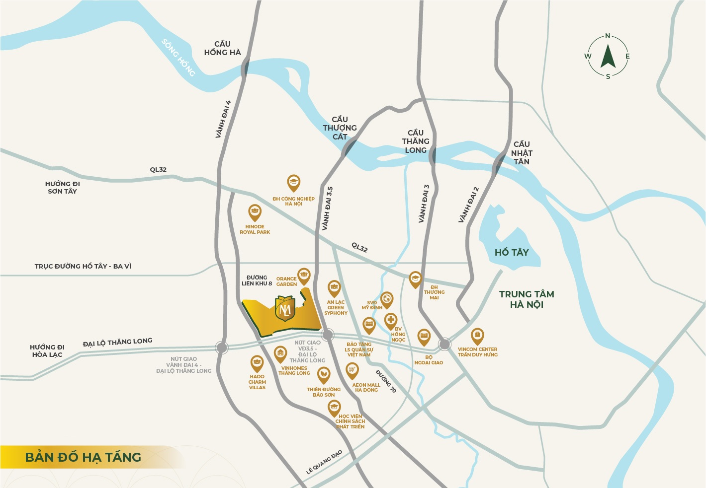 Vị trí dự án Estiva Hanoi Bắc An Khánh